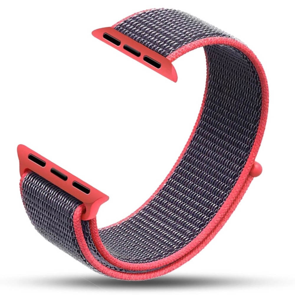 NEW Neon Pink Blue Woven Loop Band For Apple Watch - Picture 2 of 5